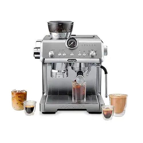 De'Longhi La Specialista Opera Espresso Machine with Cold Brew, Commercial-style Steam Wand for Latte, Cappuccino, Built-in Grinder, EC9555M